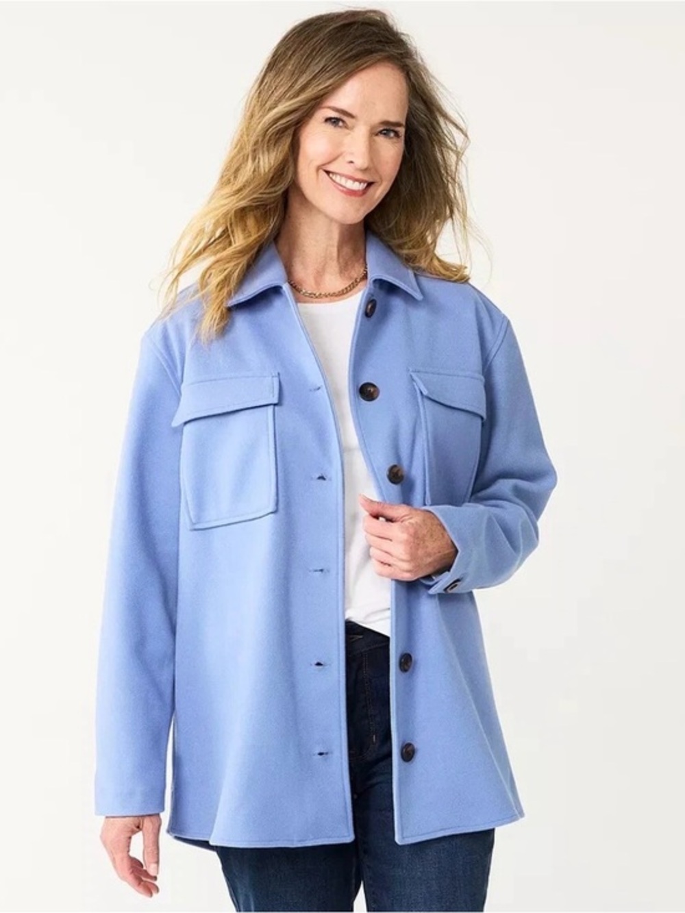 croft & barrow Light Blue Utility Shirt Jacket